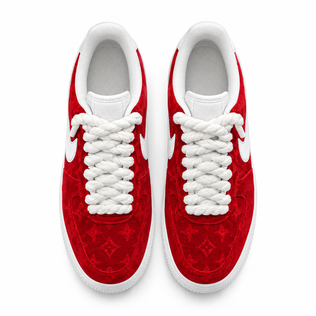 Air Force 1 personalizadas en terciopelo rojo