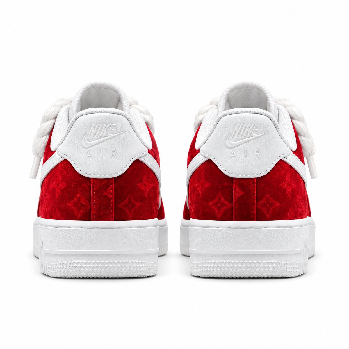 Air Force 1 personalizadas en terciopelo rojo