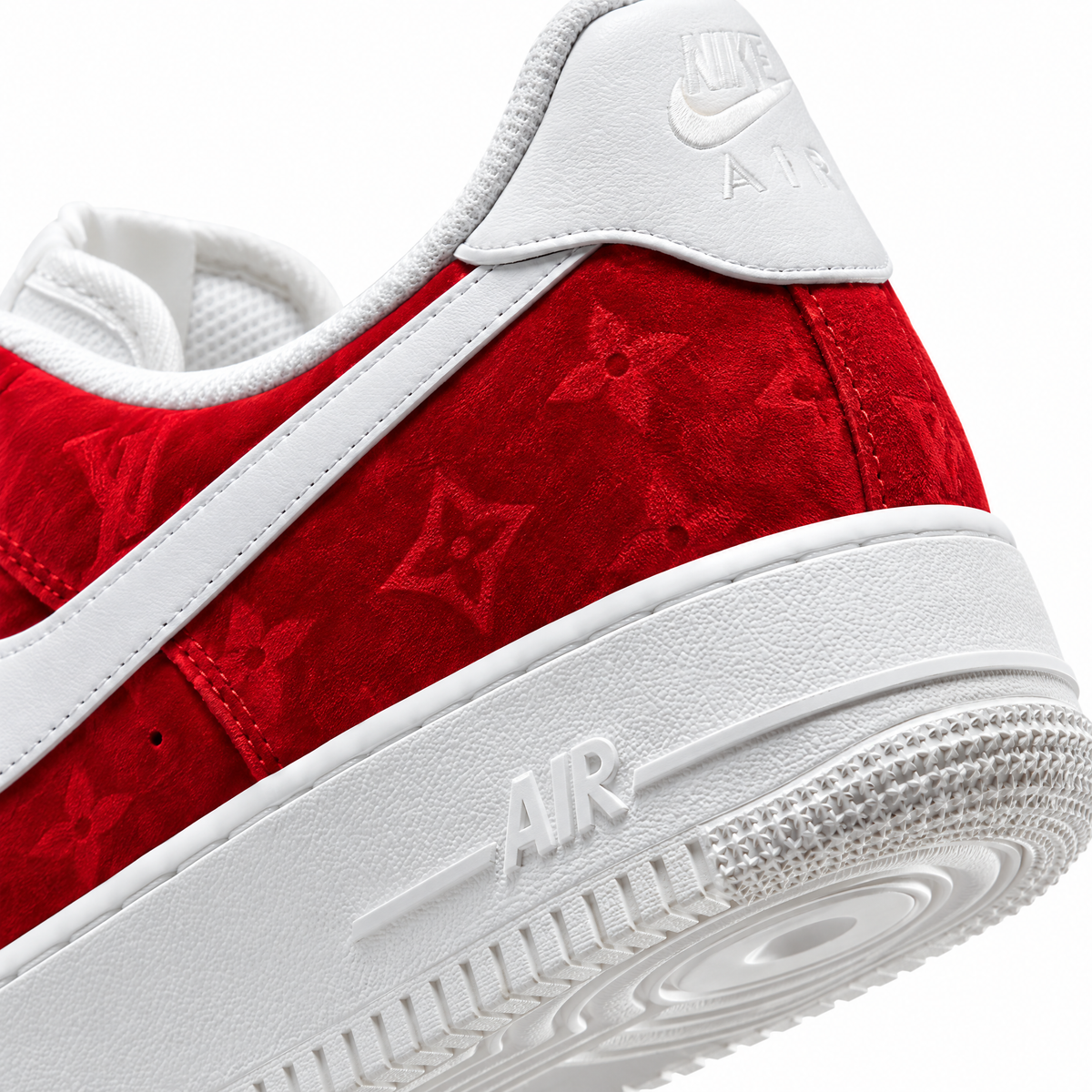 Air Force 1 personalizadas en terciopelo rojo
