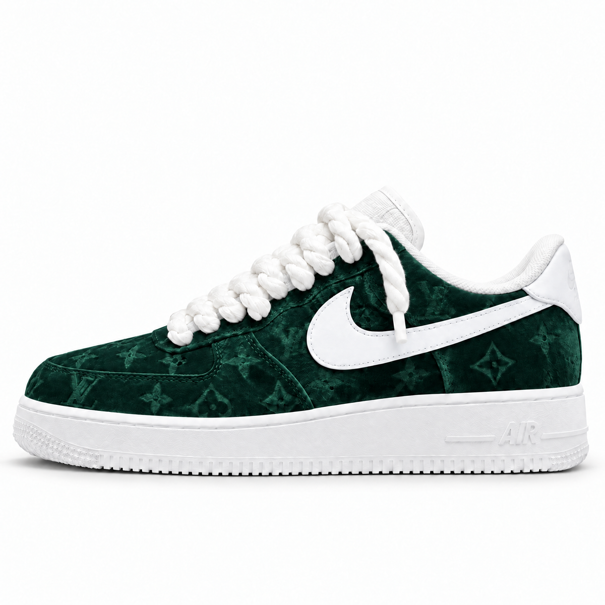 Air Force 1 personalizadas en terciopelo verde