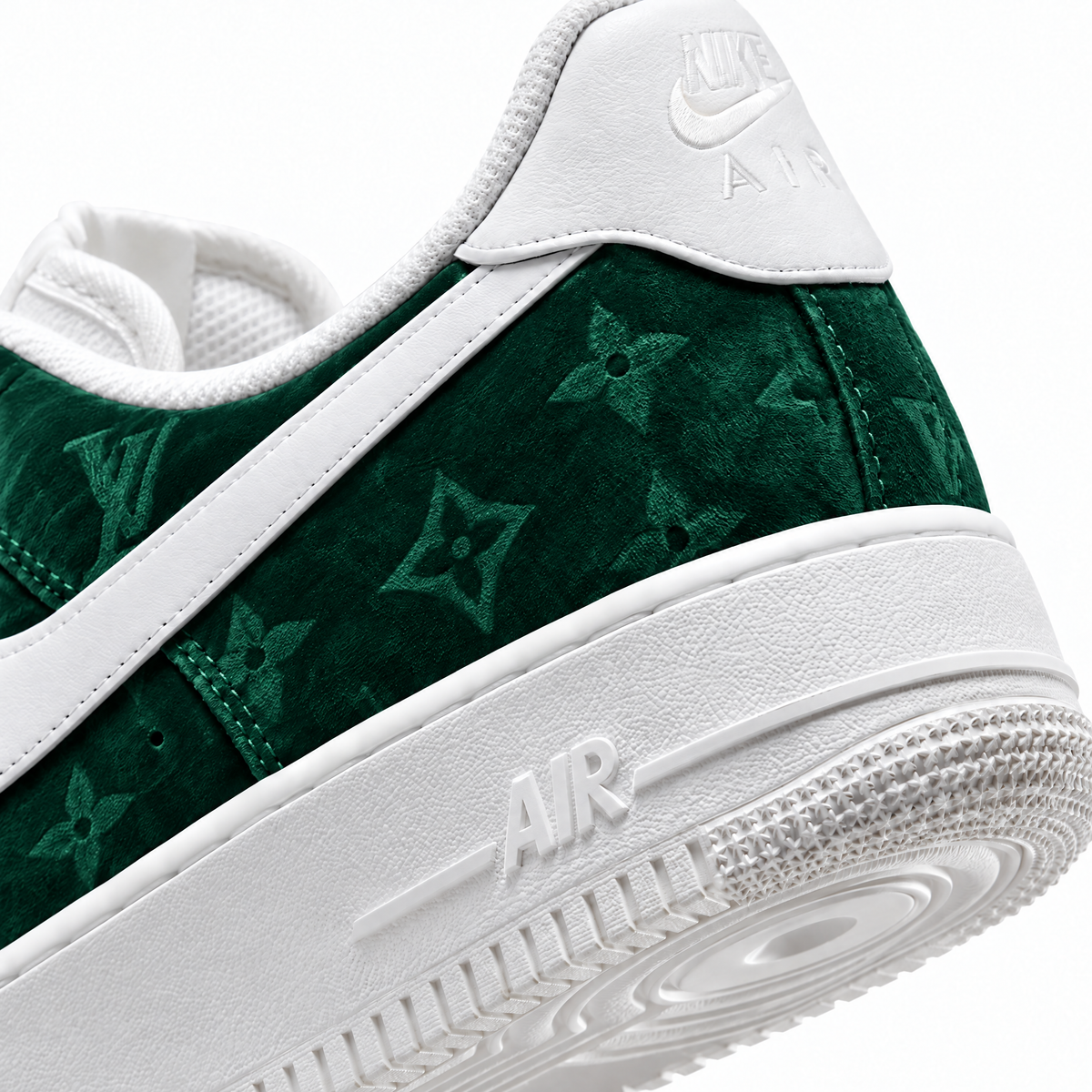 Air Force 1 personalizadas en terciopelo verde